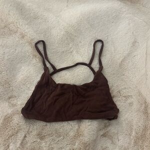 backless brown tank top